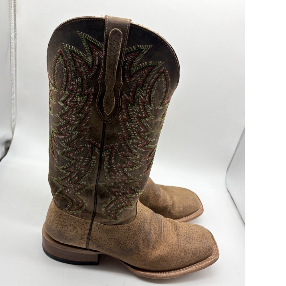 Cavenders Mens 11EE Brown Speckled Leather Square Toe Cowboy Boots